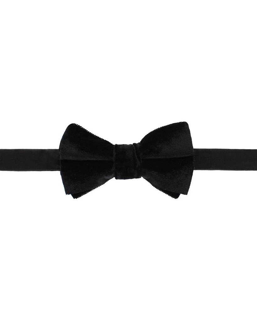 Trafalgar Men's Poirot Velvet Solid Colored Bow Tie