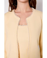 endless rose Women's Pearl Trim Knit Cardigan