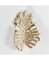 23.5"H x 4"D x 19"W Monstera in Gold Wall Sculpture Small