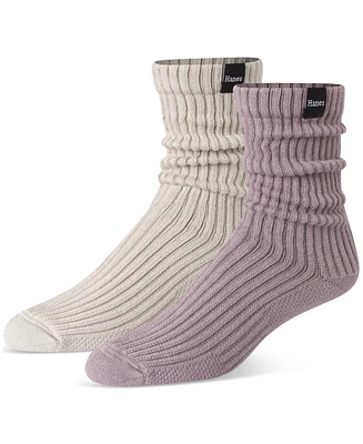 Hanes Men's Originals Premium SuperSoft Slouch Crew Socks, 2-Pack