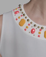Karl Lagerfeld Paris Women's Embellished Sleeveless Top