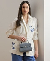 Lauren Ralph Lauren Striped Canvas Small Farrah Satchel
