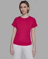 Karl Lagerfeld Paris Women's Tulip-Sleeve Knit Top