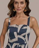 Donna Karan New York Women's Printed A-Line Midi Dress