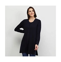 Carlisle Women's Navy Cashmere Cardigan Sweater Garniture