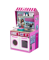 Theo Klein 2 In 1 Barbie Wooden and Metal Toy Kitchen and Dollhouse with Pretend Washing Machine and Oven for Kids Ages 3 and Up