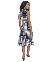 Calvin Klein Women's Abstract Striped A-Line Dress