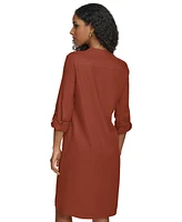 Calvin Klein Women's Roll-Tab-Sleeve Button-Front Shirtdress