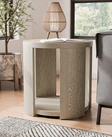 Furniture of America 24" Oak Wood Rosin Round End Table