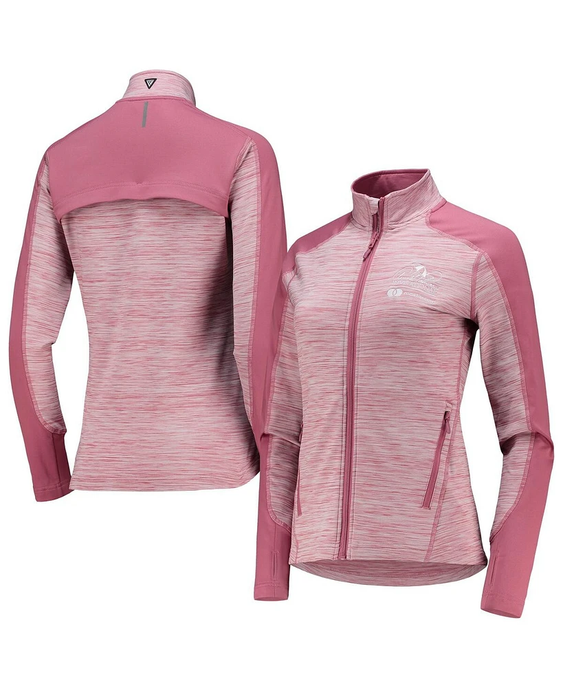 LevelWear Women's Pink Arnold Palmer Invitational Aura Space-Dye Raglan Full-Zip Top