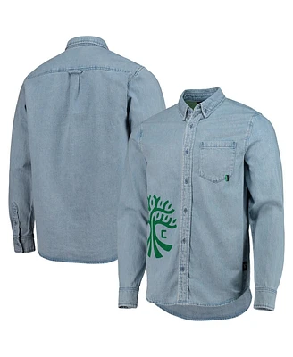 The Wild Collective Men's Blue Austin Fc Denim Button-Down Long Sleeve Shirt