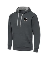 Antigua Men's Charcoal Cincinnati Bengals Brushed Carbon Victory Pullover Hoodie