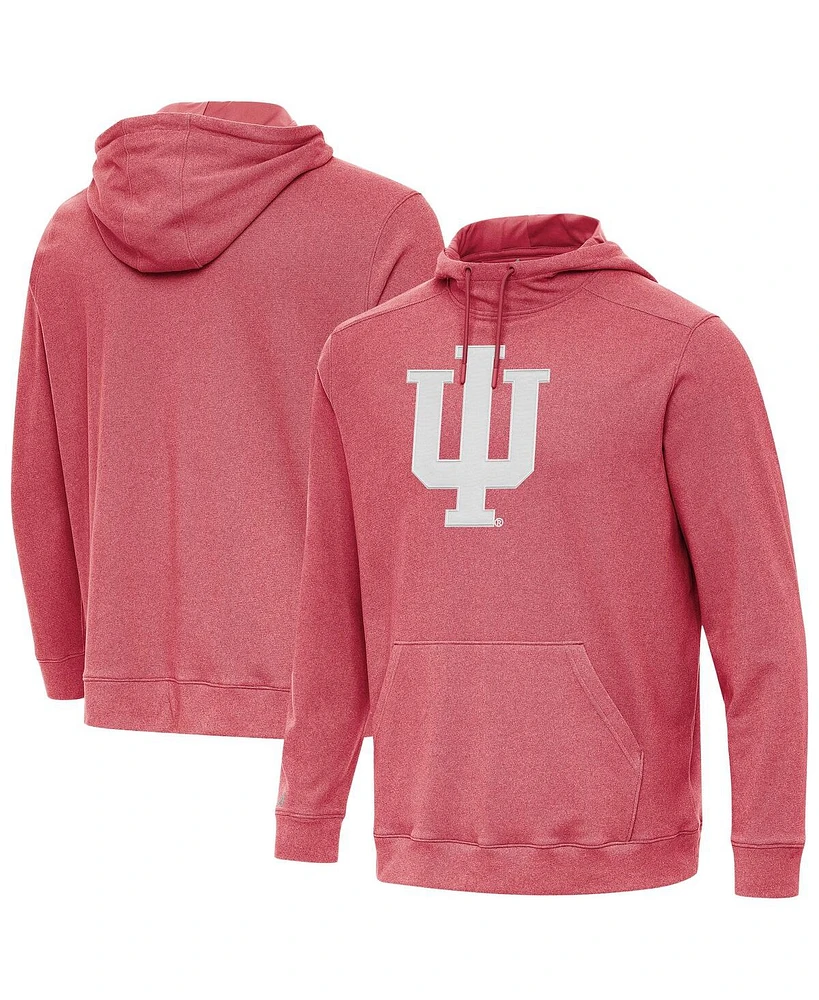 Antigua Men's Heather Crimson Indiana Hoosiers Cloud Pullover Hoodie