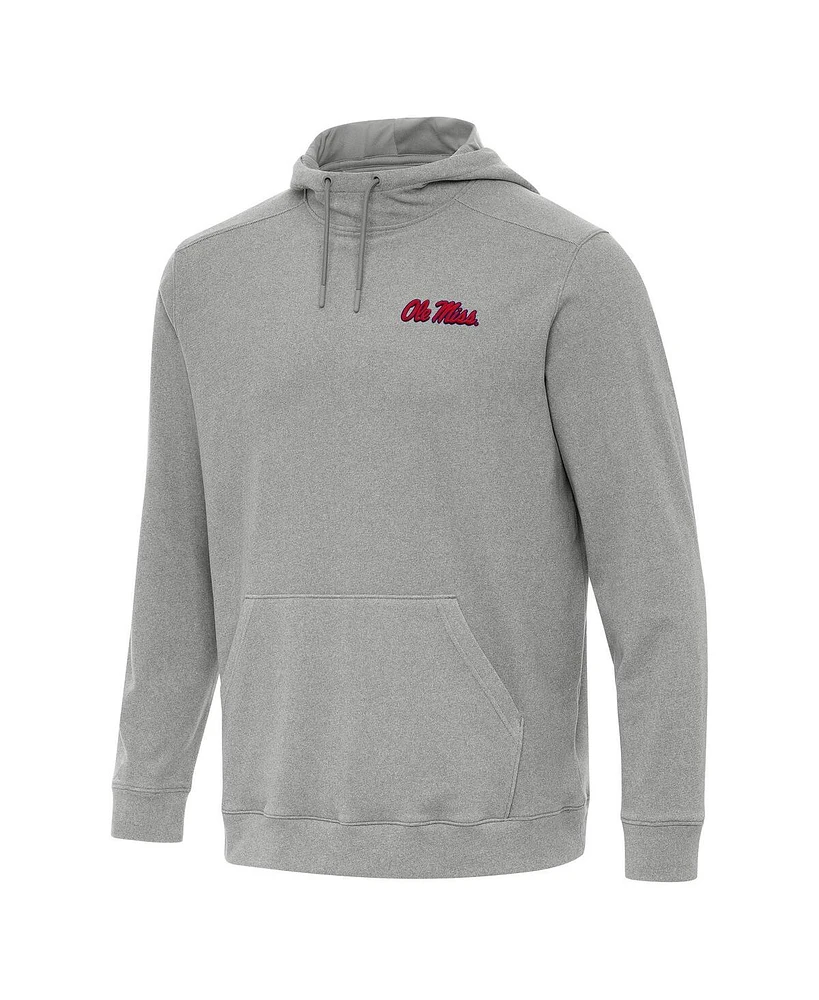 Antigua Men's Heather Gray Ole Miss Rebels Cloud Pullover Hoodie