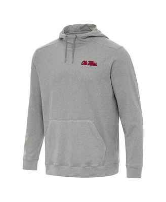 Antigua Men's Heather Gray Ole Miss Rebels Cloud Pullover Hoodie