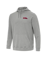 Antigua Men's Heather Gray Ole Miss Rebels Cloud Pullover Hoodie