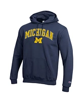 Champion Men's Navy Michigan Wolverines Arched Logo Fleece Pullover Hoodie