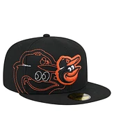 New Era Men's Black Baltimore Orioles Yarn Stitch 59FIFTY Fitted Hat