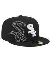 New Era Men's Black Chicago White Sox Yarn Stitch 59FIFTY Fitted Hat