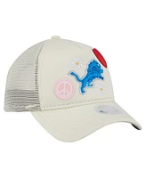 New Era Women's Cream Detroit Lions All Love 9FORTY Adjustable Trucker Hat