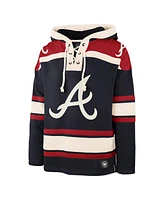 '47 Brand Men's Navy Atlanta Braves Superior Lacer Pullover Hoodie