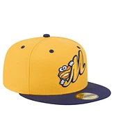 New Era Men's Gold/Navy Montgomery Biscuits Authentic Collection 59FIFTY Fitted Hat