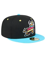 New Era Men's Black/Aqua Erie SeaWolves Copa de la Diversion 59FIFTY Fitted Hat