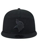 New Era Men's Black Minnesota Vikings Adventure Canvas Split Panel 9FIFTY Snapback Hat