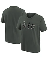 Nike Big Boys and Girls Anthracite New York Mets City Connect Wordmark T-Shirt