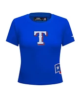 Pro Standard Women's Royal Texas Rangers Game Day Classics Baby Doll Cropped T-Shirt