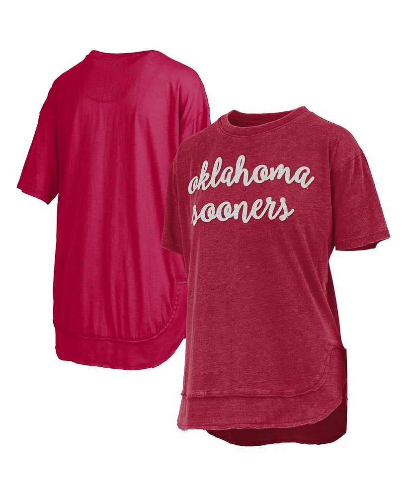 Pressbox Women's Crimson Oklahoma Sooners Poncho T-Shirt