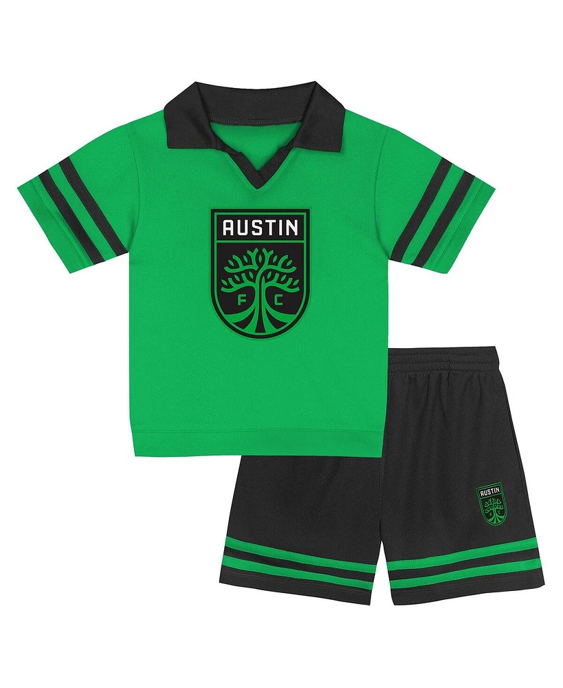 Outerstuff 2-Piece Toddler Green Austin Fc Charming Dude Top and Short Set
