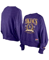 New Era Women's Purple Minnesota Vikings Throwback Boxy Sweatshirt