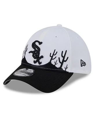 New Era Men's White/Black Chicago White Sox 2025 Spring Training Landscape 39THIRTY Flex Hat