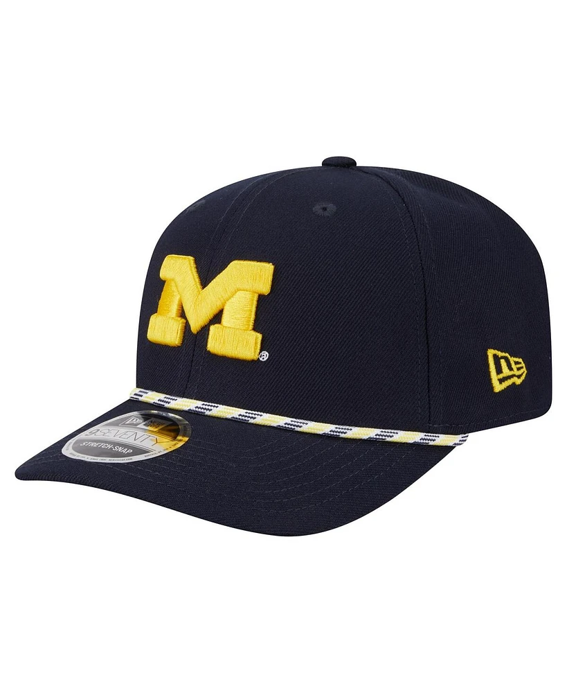 New Era Men's Navy Michigan Wolverines Game Day Multi-Rope 9SEVENTY Stretch-Snap Hat