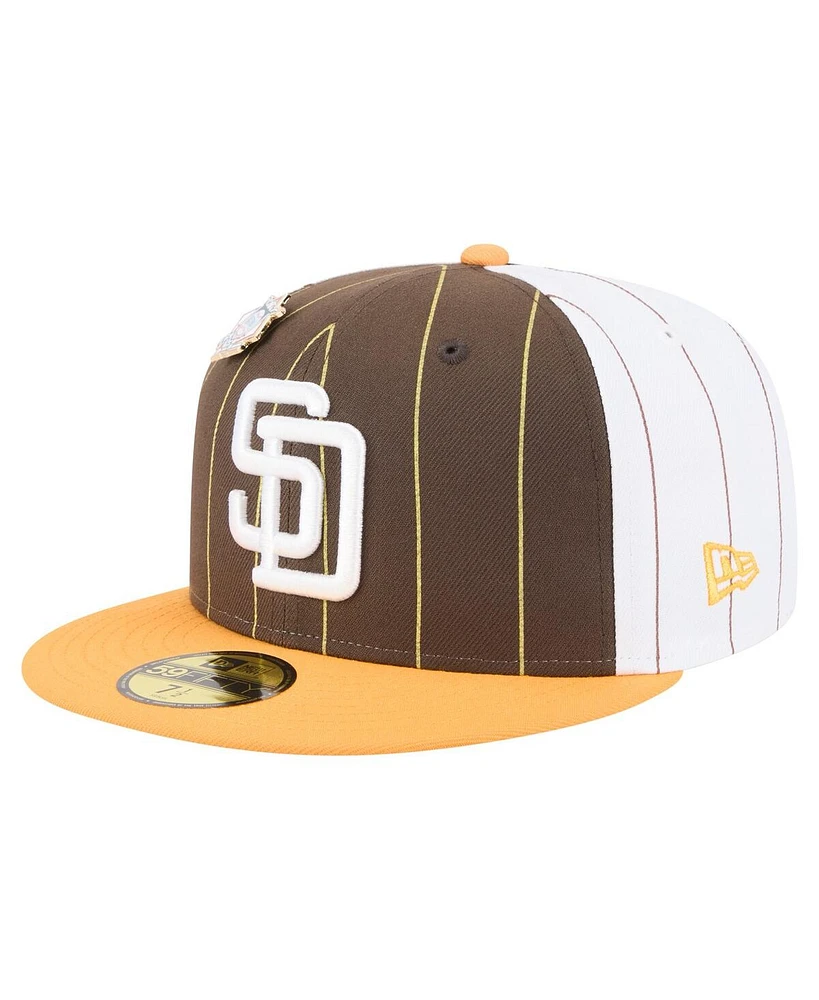 New Era Men's Dark Brown San Diego Padres Pinstripe 59FIFTY Fitted Hat