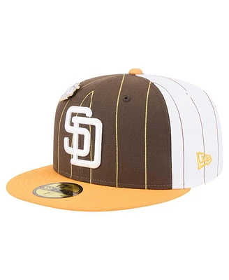 New Era Men's Dark Brown San Diego Padres Pinstripe 59FIFTY Fitted Hat