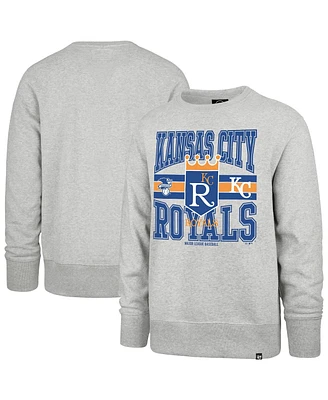 '47 Brand Men's Gray Kansas City Royals Letters Headline Pullover Sweatshirt