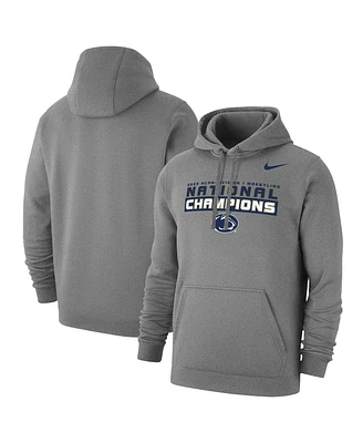 Nike Men's Gray Penn State Nittany Lions 2025 Ncaa Wrestling National Champions Club Fleece Pullover Hoodie