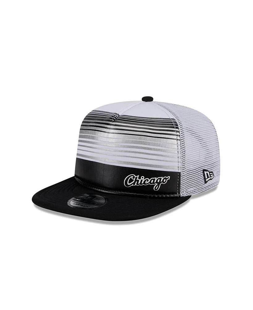 New Era Men's Black Chicago White Sox Team Horizon 9FIFTY A-Frame Trucker Snapback Hat