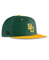 Nike Men's Green Baylor Bears On-Field True Performance Baseball Fitted Hat