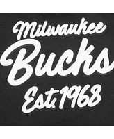 Pro Standard Women's Black Milwaukee Bucks Paint The City Cropped Pullover Sweatshirt