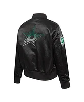 Pro Standard Women's Black Dallas Stars Rhinestone Jewels Satin Full-Snap Jacket