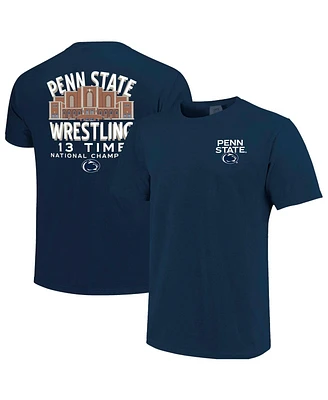Image One Men's Navy Penn State Nittany Lions 13-Time Ncaa Wrestling National Champions Comfort Colors T-Shirt