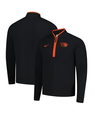 Nike Men's Black Oregon State Beavers Coaches Courtside Basketball Victory Performance Quarter-Zip Top