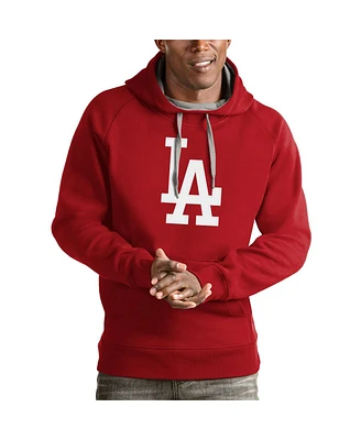 Antigua Men's Red Los Angeles Dodgers Victory Pullover Team Logo Hoodie