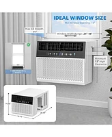 Cowsar Btu U-Shaped Window Air Conditioner Cools up to 450 Sq.Ft with 6 Modes 24H Timer, Window Ac Units, Easy to Install, Low Noise