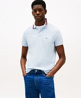 Tommy Hilfiger Men's Red, White, and Blue Collar Regular Fit Polo Shirt