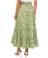 Vince Camuto Women's Cotton Tiered Smocked-Waist Maxi Skirt
