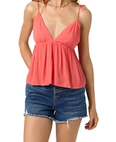 O'Neill Juniors' Blanche Woven V-Neck Peplum Tank Top